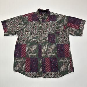Salty Dog By Grant Imperial Poplin Shirt Mens Large Patchwork Paisley Button Up